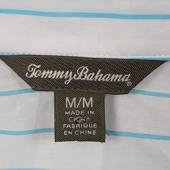 Tommy Bahama Ladies Aqua Blue Seaside Stripe Sleeveless Tunic Blouse Summer Top - Picture 5 of 11